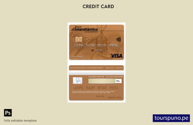 listo para imprimir plantilla de tarjeta visa dorada de banco Cabo Verde Banco I